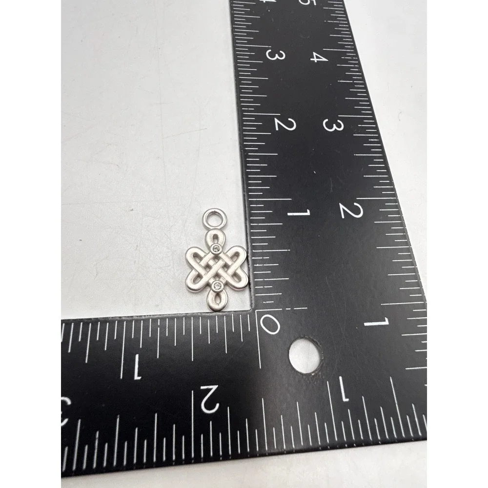 Celtic Knot Pendant Charm Silver Tone Rhinestone‎ Eternal Knot Jewelry